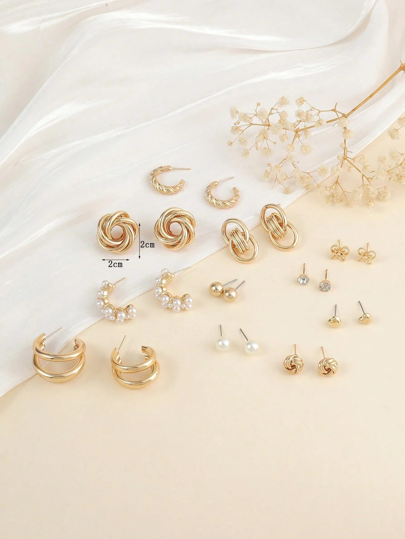 11pairs Butterfly & Faux Pearl Decor Earrings - Image 3