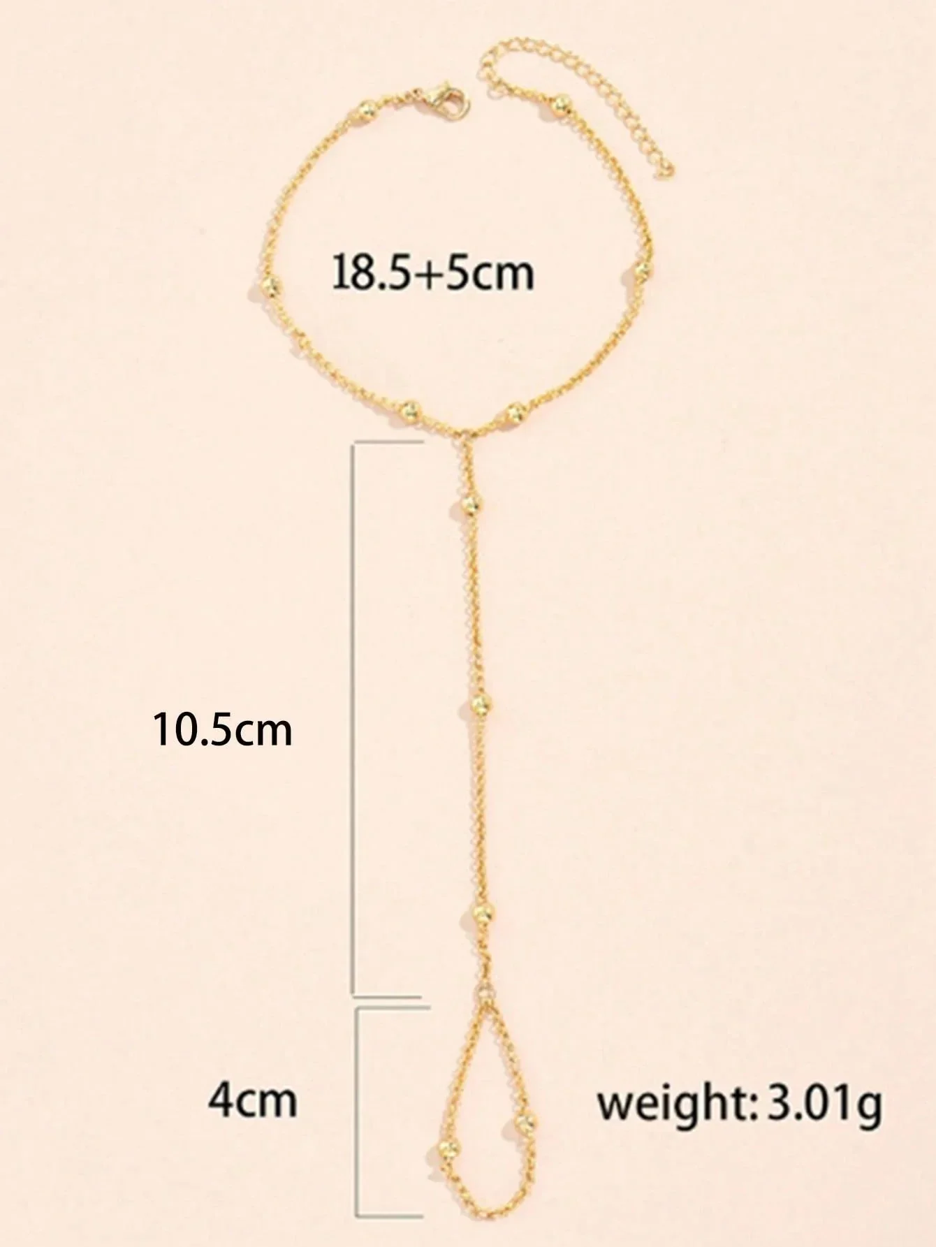 1pc Fashion Pearl Chain Finger Ring, Delicate Bracelet FD - Image 6