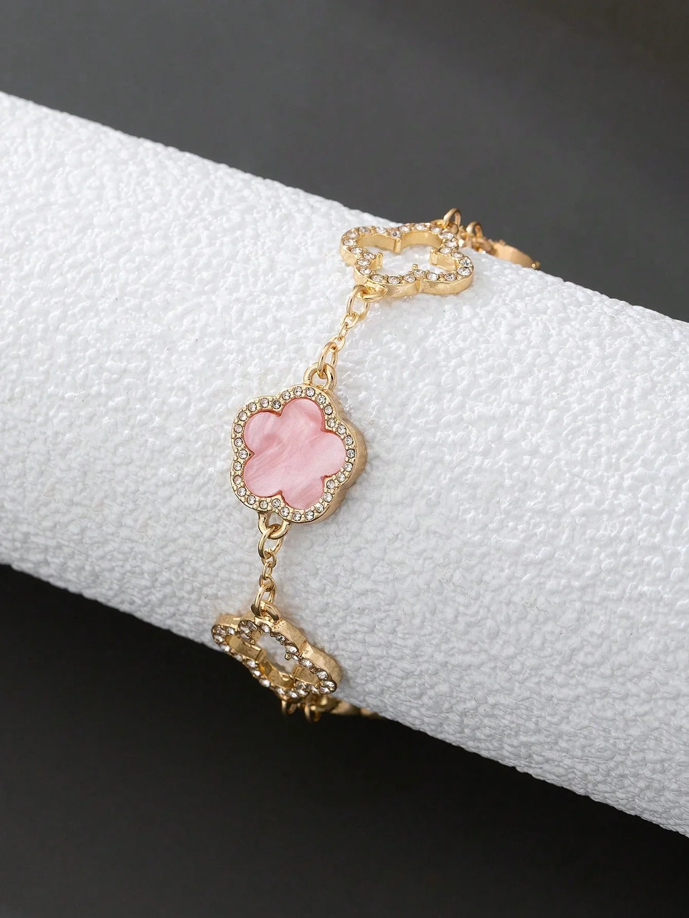 1pc Luxury Elegant Rhinestone Hollow Clover & Flower Charm Bracelet FD - Image 15
