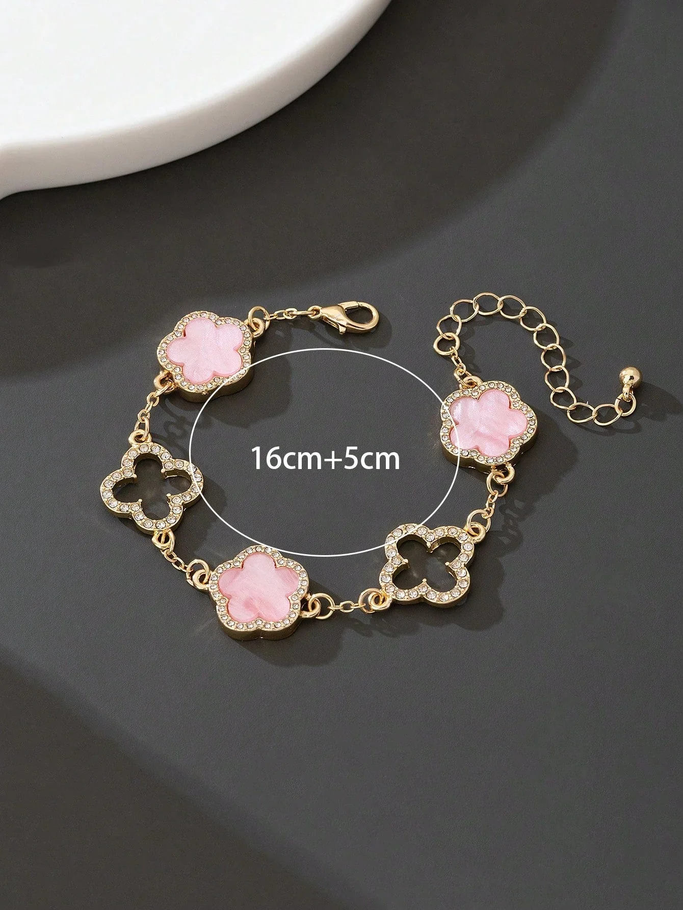 1pc Luxury Elegant Rhinestone Hollow Clover & Flower Charm Bracelet FD - Image 19