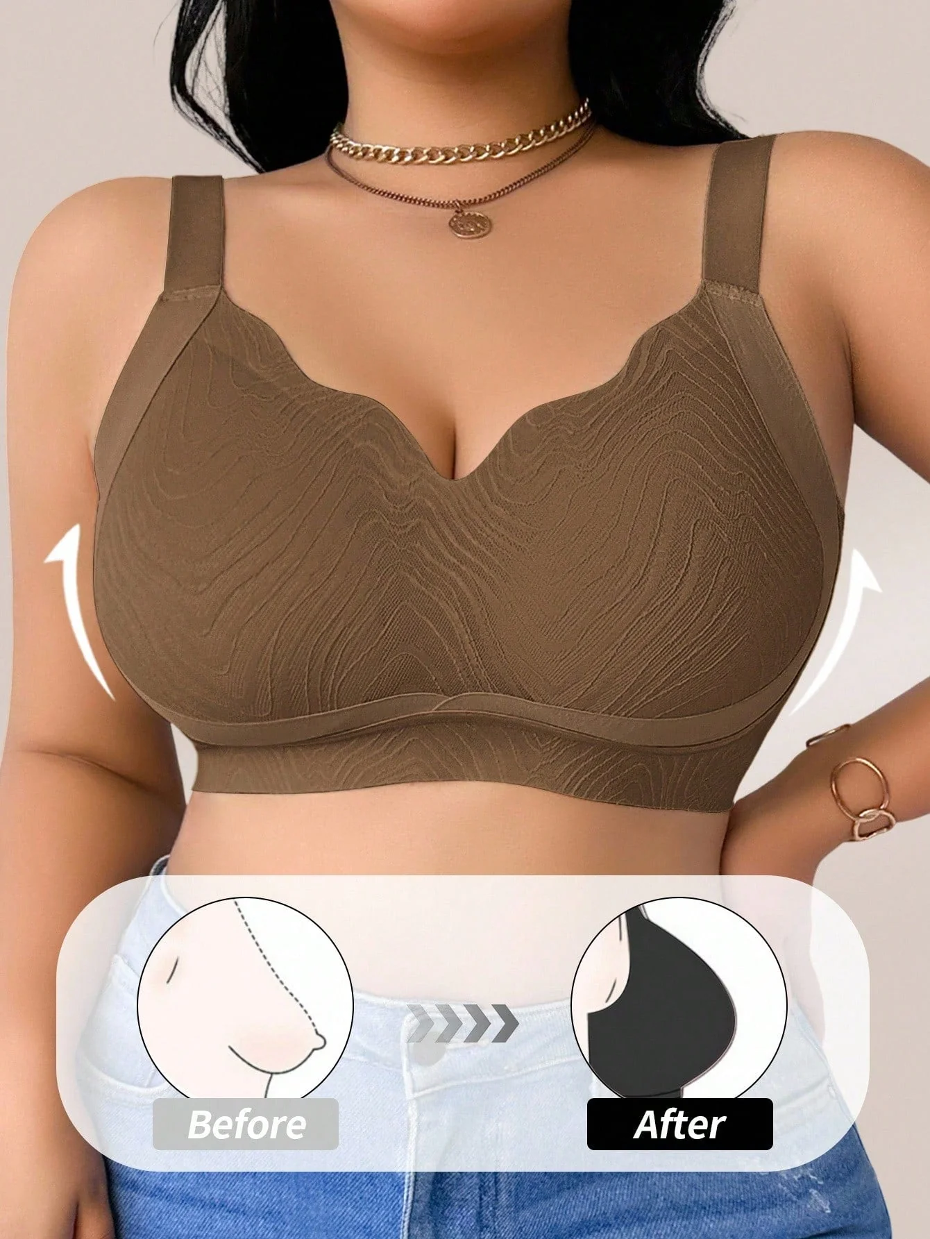 1pc Women Plus Size Seamless Wireless Bra - Image 13