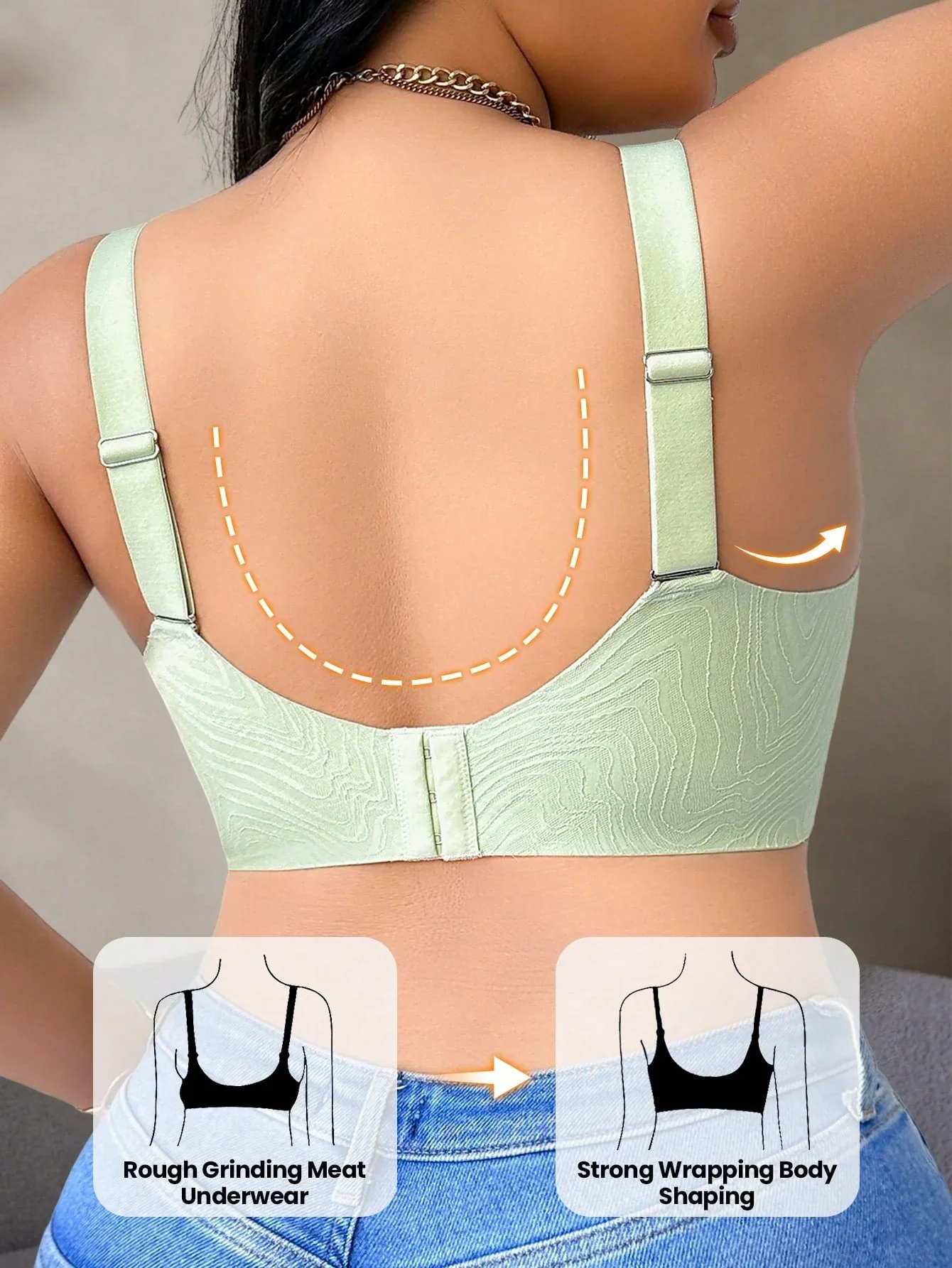 1pc Women Plus Size Seamless Wireless Bra - Image 2
