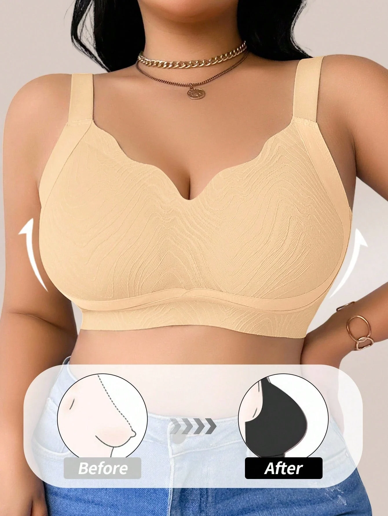 1pc Women Plus Size Seamless Wireless Bra - Image 9