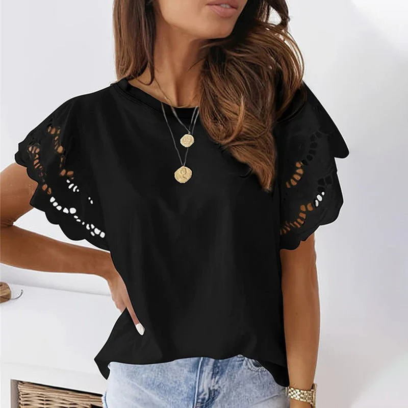 200g milk silk T-shirt burned flower short-sleeved top