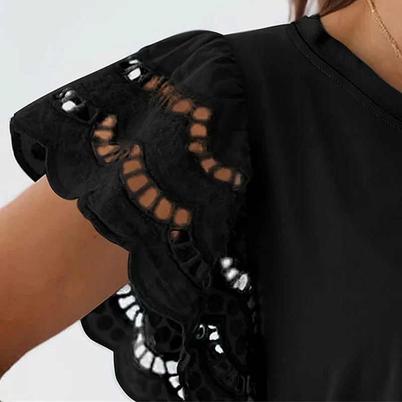 200g milk silk T-shirt burned flower short-sleeved top - Image 3