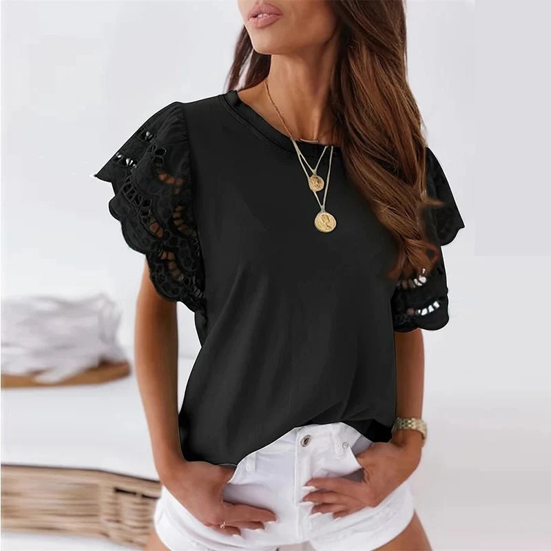 200g milk silk T-shirt burned flower short-sleeved top - Image 6