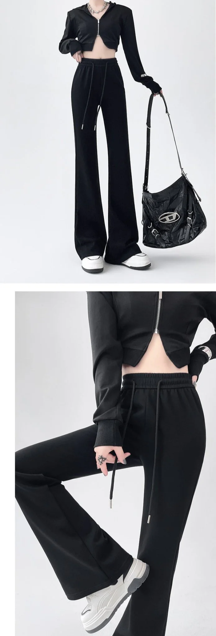 2024 New Casual Sweatpants High Waist Drape Horseshoe Pants - Image 11