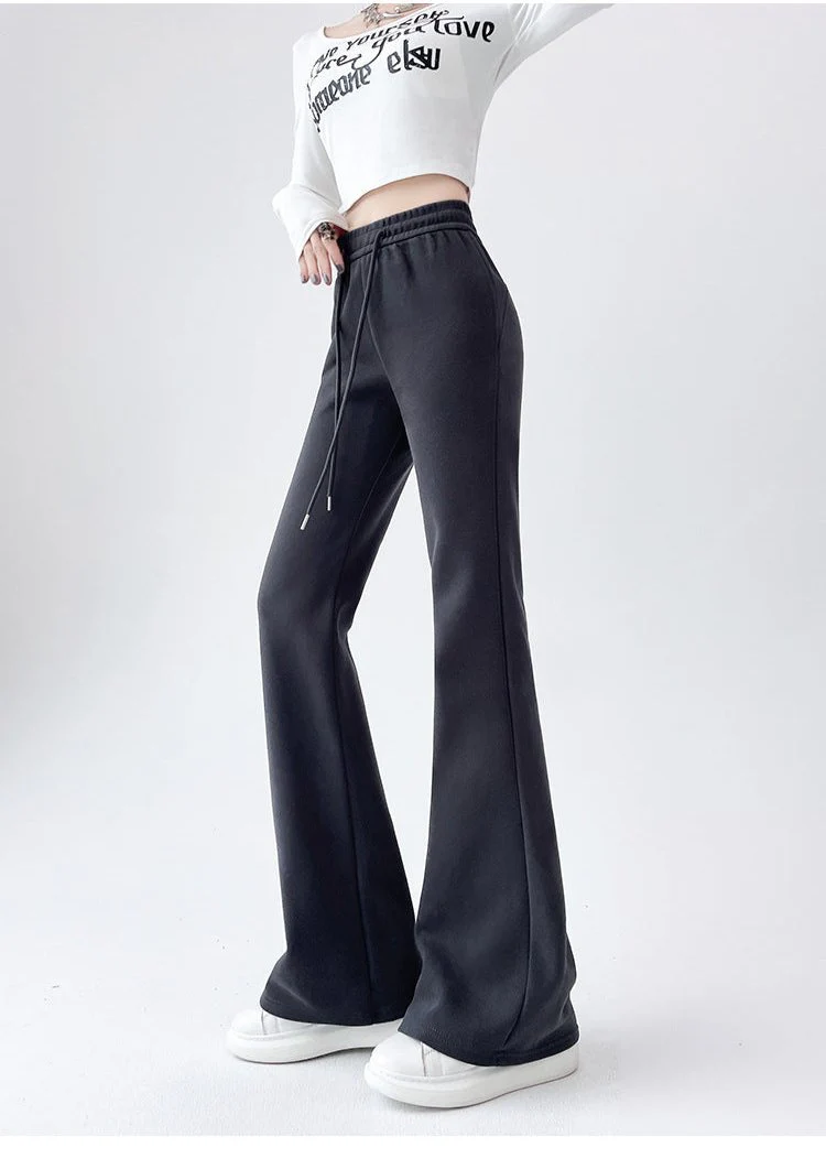 2024 New Casual Sweatpants High Waist Drape Horseshoe Pants - Image 12