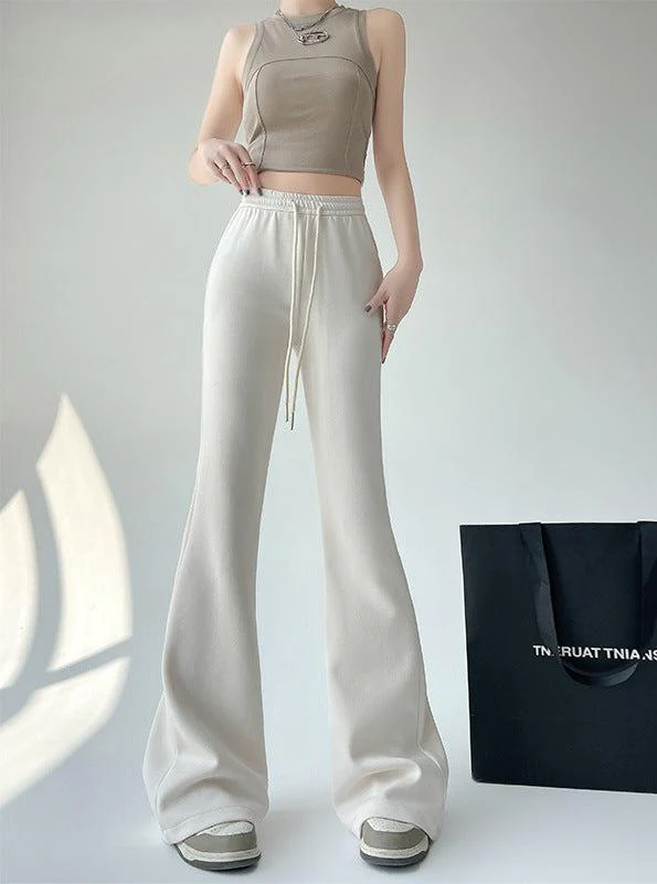 2024 New Casual Sweatpants High Waist Drape Horseshoe Pants - Image 5
