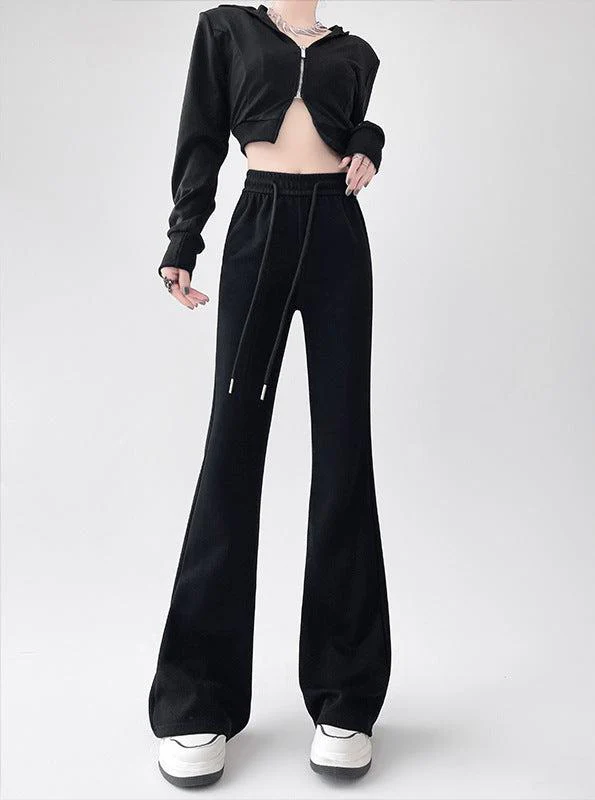 2024 New Casual Sweatpants High Waist Drape Horseshoe Pants - Image 6