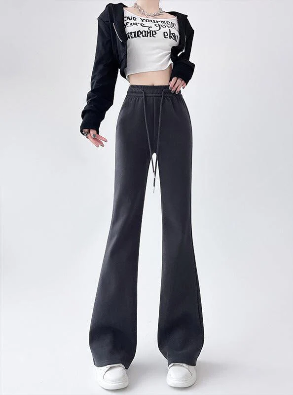 2024 New Casual Sweatpants High Waist Drape Horseshoe Pants - Image 8