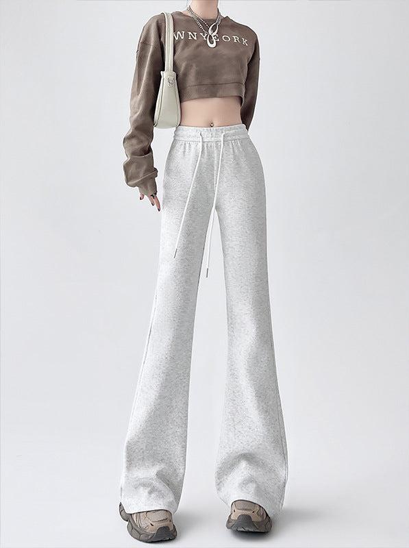 2024 New Casual Sweatpants High Waist Drape Horseshoe Pants - Image 9