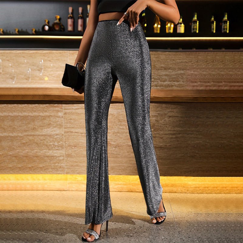 2025 elegant high waist tight elastic bell-bottom pants - Image 8