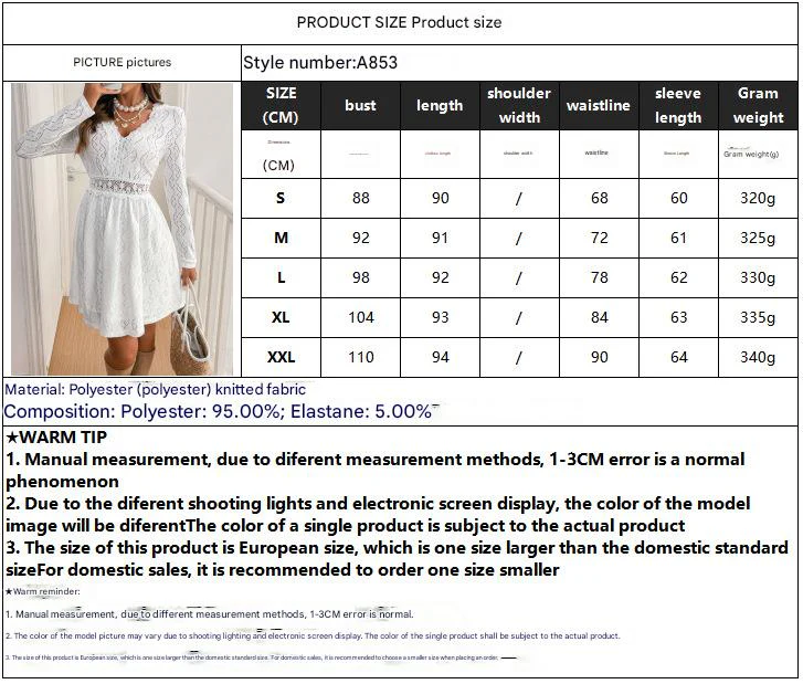 2025 elegant women's solid color lace patchwork mini holiday dress scallop edge sundress - Image 7