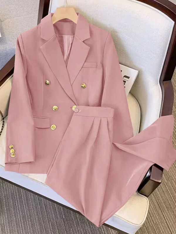 2025 new goddess suits for women, popular Korean style, high-end lazy style, casual and versatile women office suit
