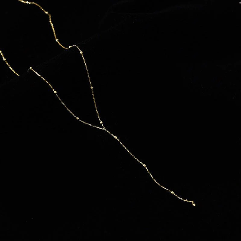 2025 new minimalist round bead temperament tassel clavicle necklace - Image 3
