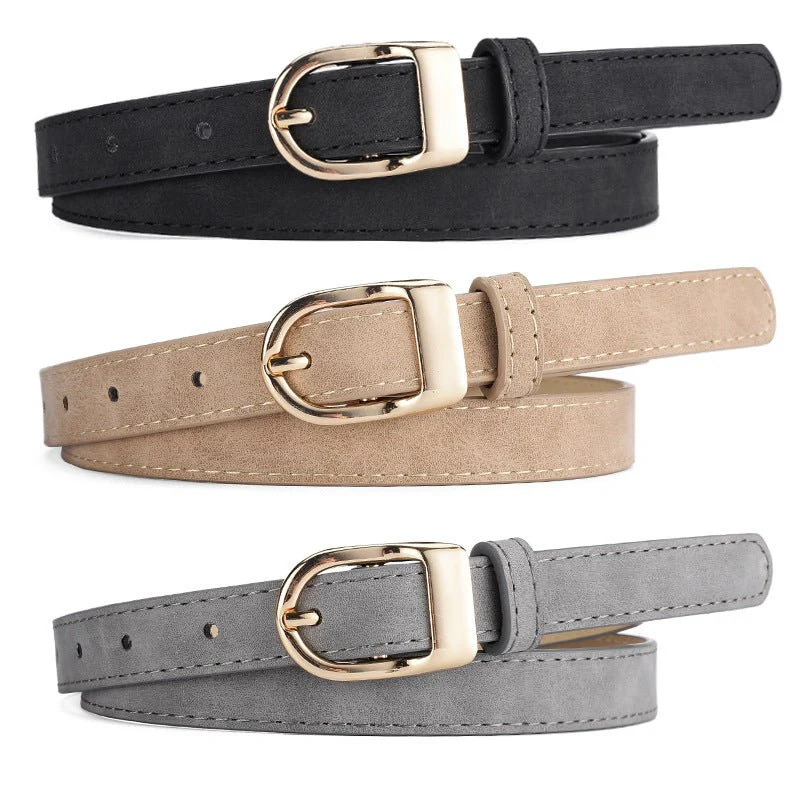 2025 new women's Korean fashion belt student jeans decorative thin belt