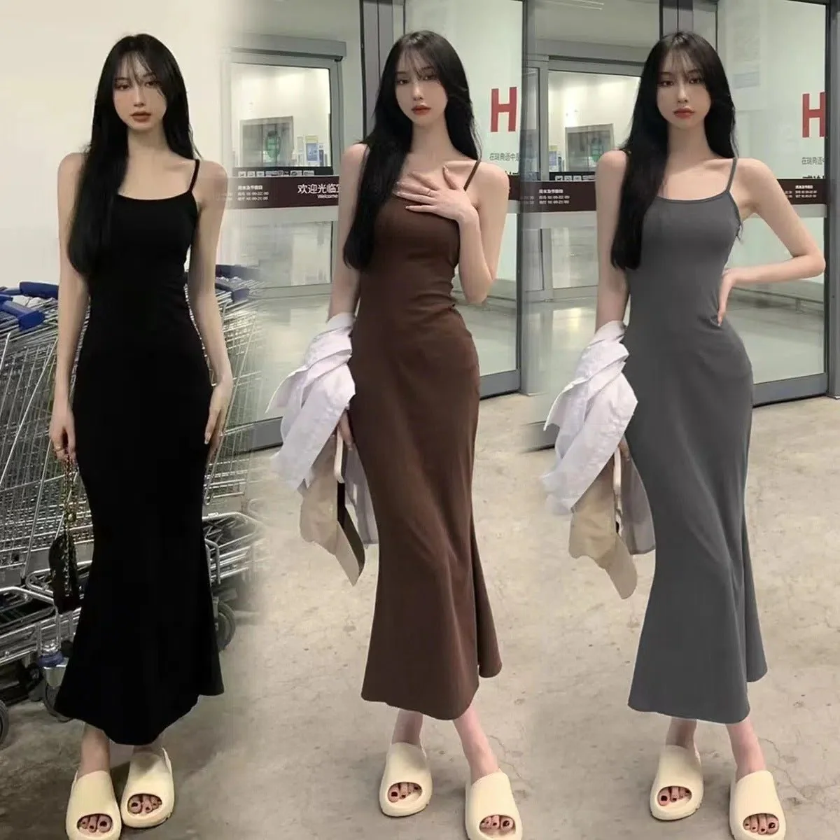 2025 Sleeveless Waisted Backless Suspender Dress FD - Image 2