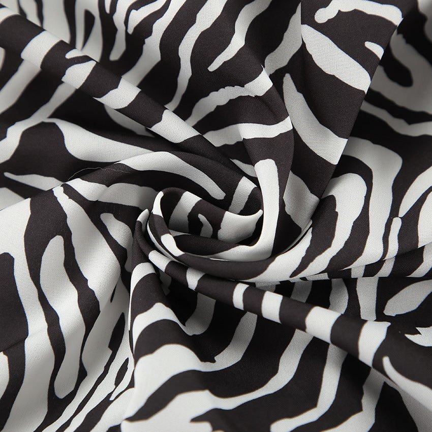 2025 Summer Cool Zebra Print Lace-up Long Sleeve Pants Two-piece Elastic Casual Loungewear FD - Image 10
