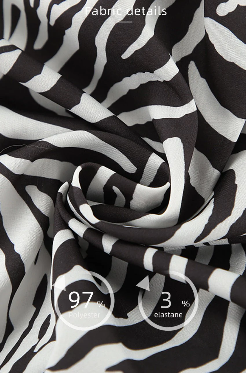 2025 Summer Cool Zebra Print Lace-up Long Sleeve Pants Two-piece Elastic Casual Loungewear FD - Image 11