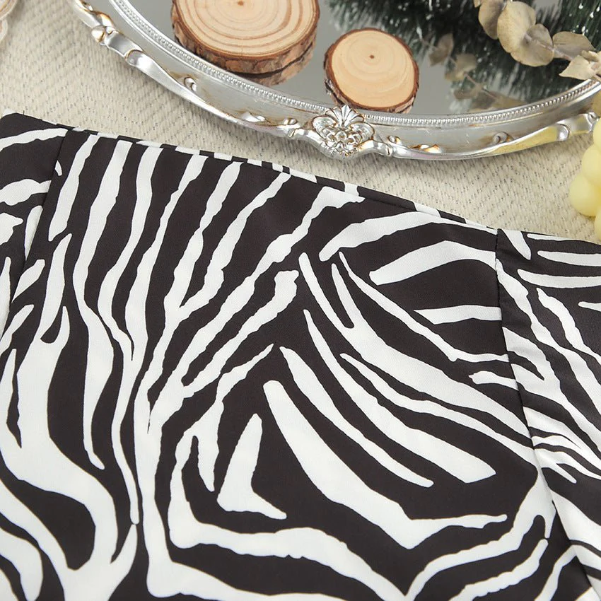 2025 Summer Cool Zebra Print Lace-up Long Sleeve Pants Two-piece Elastic Casual Loungewear FD - Image 19