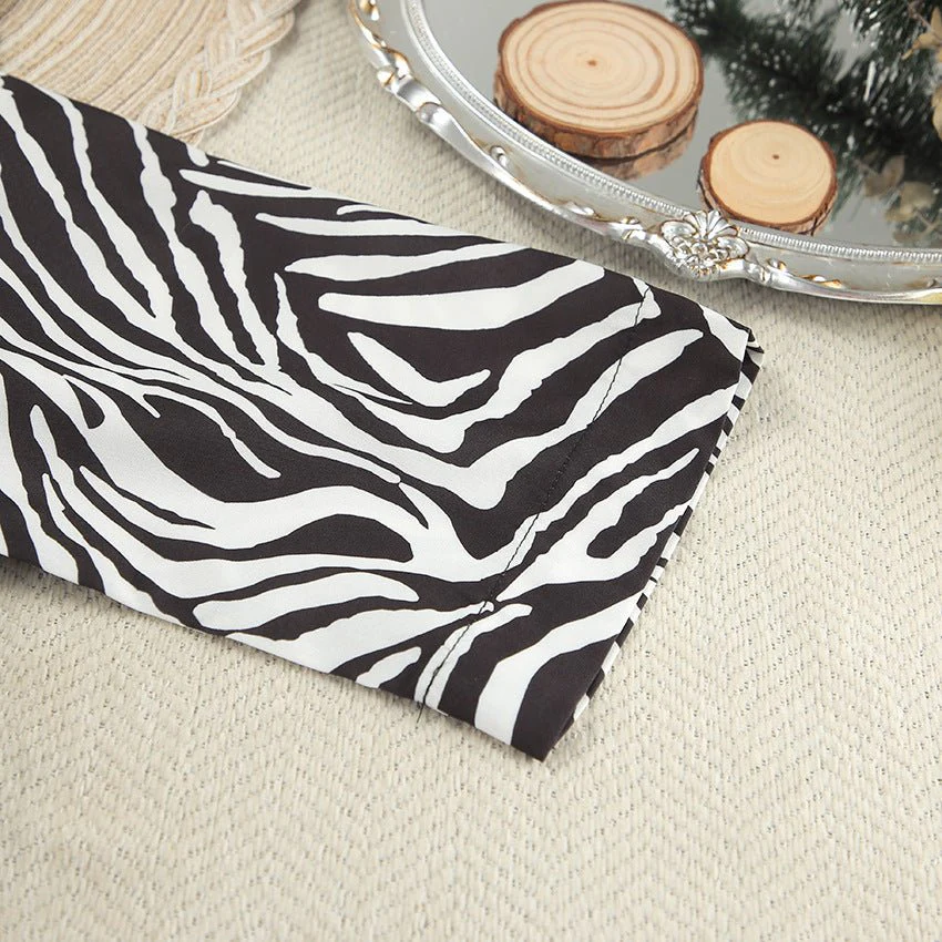 2025 Summer Cool Zebra Print Lace-up Long Sleeve Pants Two-piece Elastic Casual Loungewear FD - Image 22