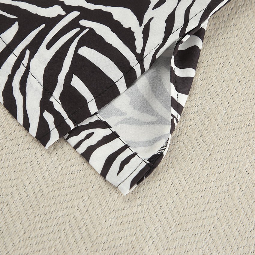 2025 Summer Cool Zebra Print Lace-up Long Sleeve Pants Two-piece Elastic Casual Loungewear FD - Image 24