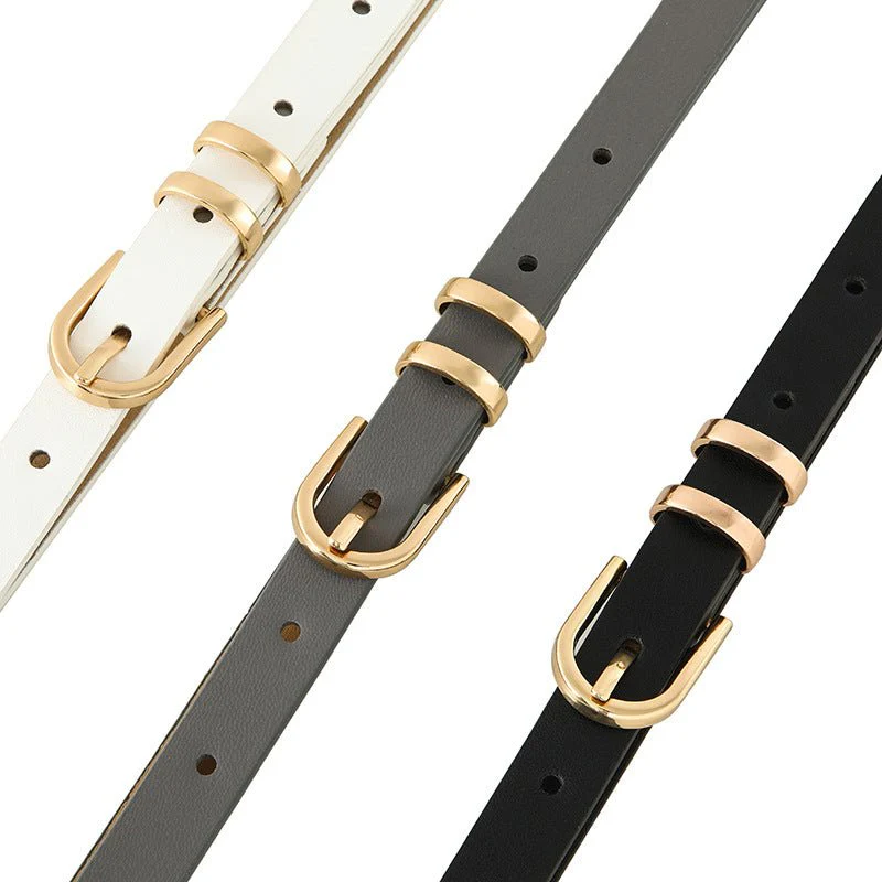 2025 summer Korean style small fresh dress decorative thin belt ladies fashion simple pin buckle belt female - Image 10