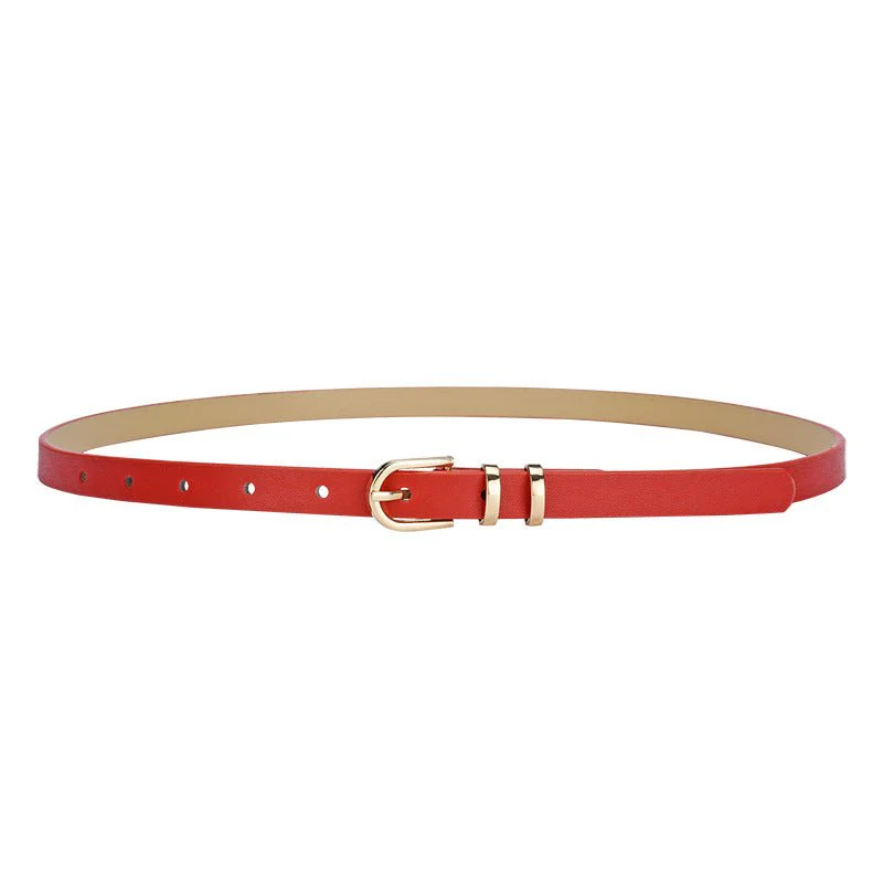2025 summer Korean style small fresh dress decorative thin belt ladies fashion simple pin buckle belt female - Image 5