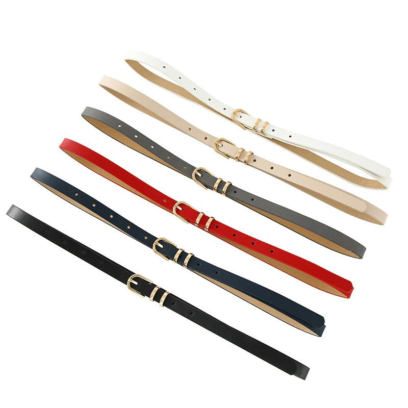 2025 summer Korean style small fresh dress decorative thin belt ladies fashion simple pin buckle belt female - Image 9