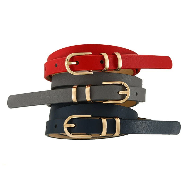 2025 summer Korean style small fresh dress decorative thin belt ladies fashion simple pin buckle belt female FD - Image 8