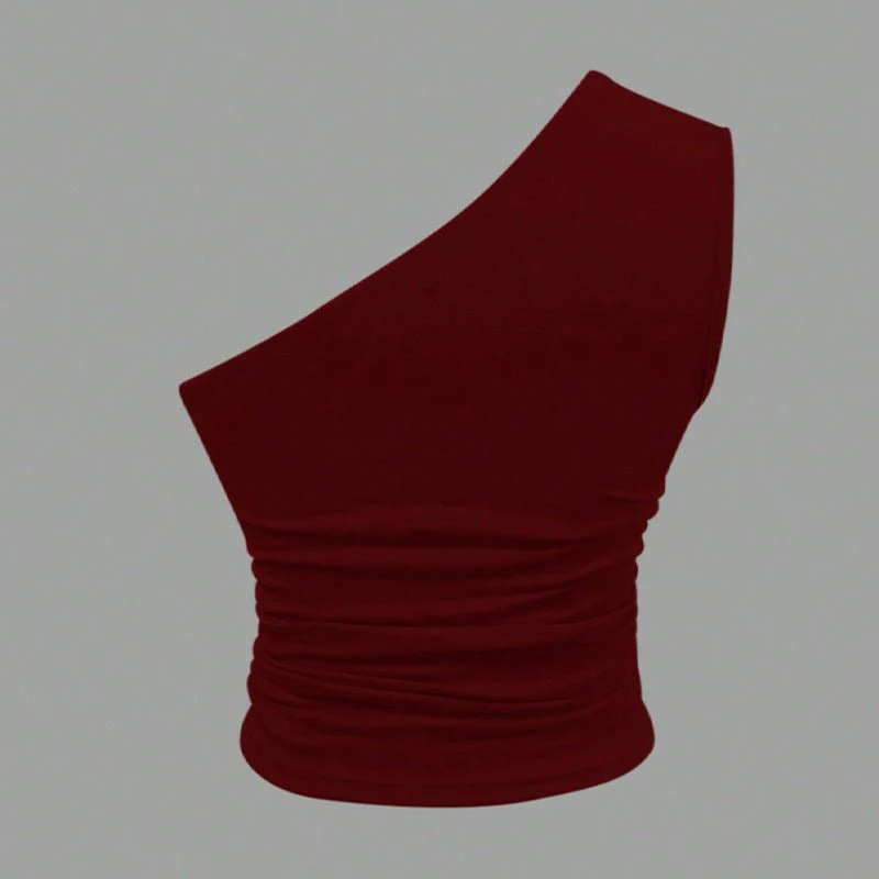 2025 summer slim-fit knitted solid-color small vest shoulder short top - Image 2