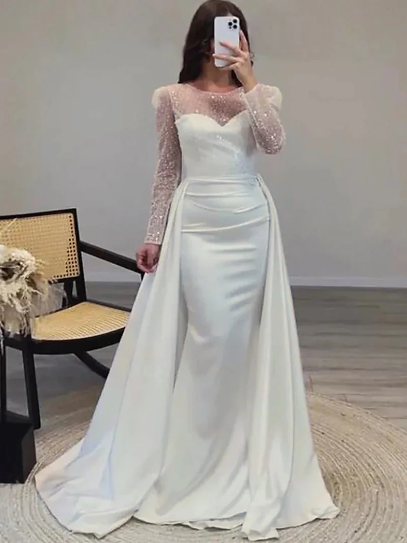 2026 European and American Cross-Border Women's Banquet Long-Sleeved Elegant Socialite Annual Meeting Hostess Aura Queen Sequin Evening Dress FD - Image 6