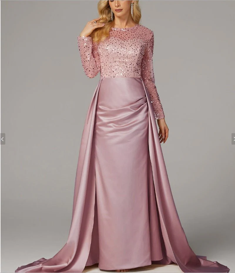 2026 European and American Cross-Border Women's Banquet Long-Sleeved Elegant Socialite Annual Meeting Hostess Aura Queen Sequin Evening Dress FD - Image 7