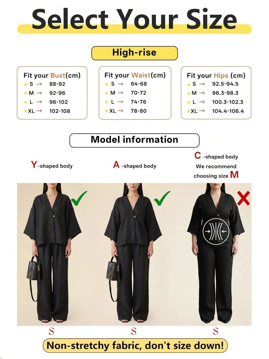 2pcs V-Neck A-Line Pants Set, Minimalist Urban Style, - Image 25