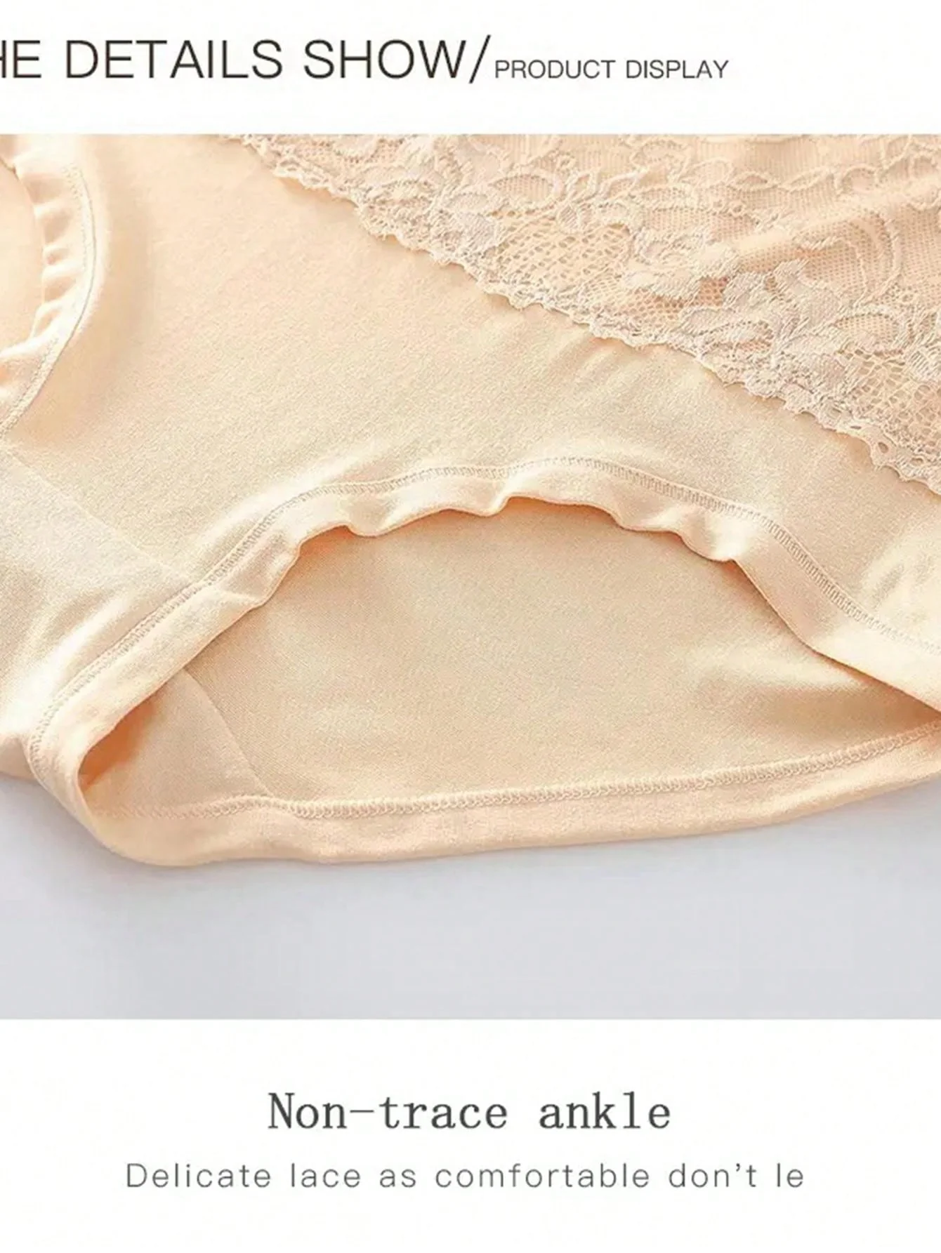 4pcs/pack Women's Plus Size Soft Skin-friendly Lace Trimmed Triangle Panties - Image 7
