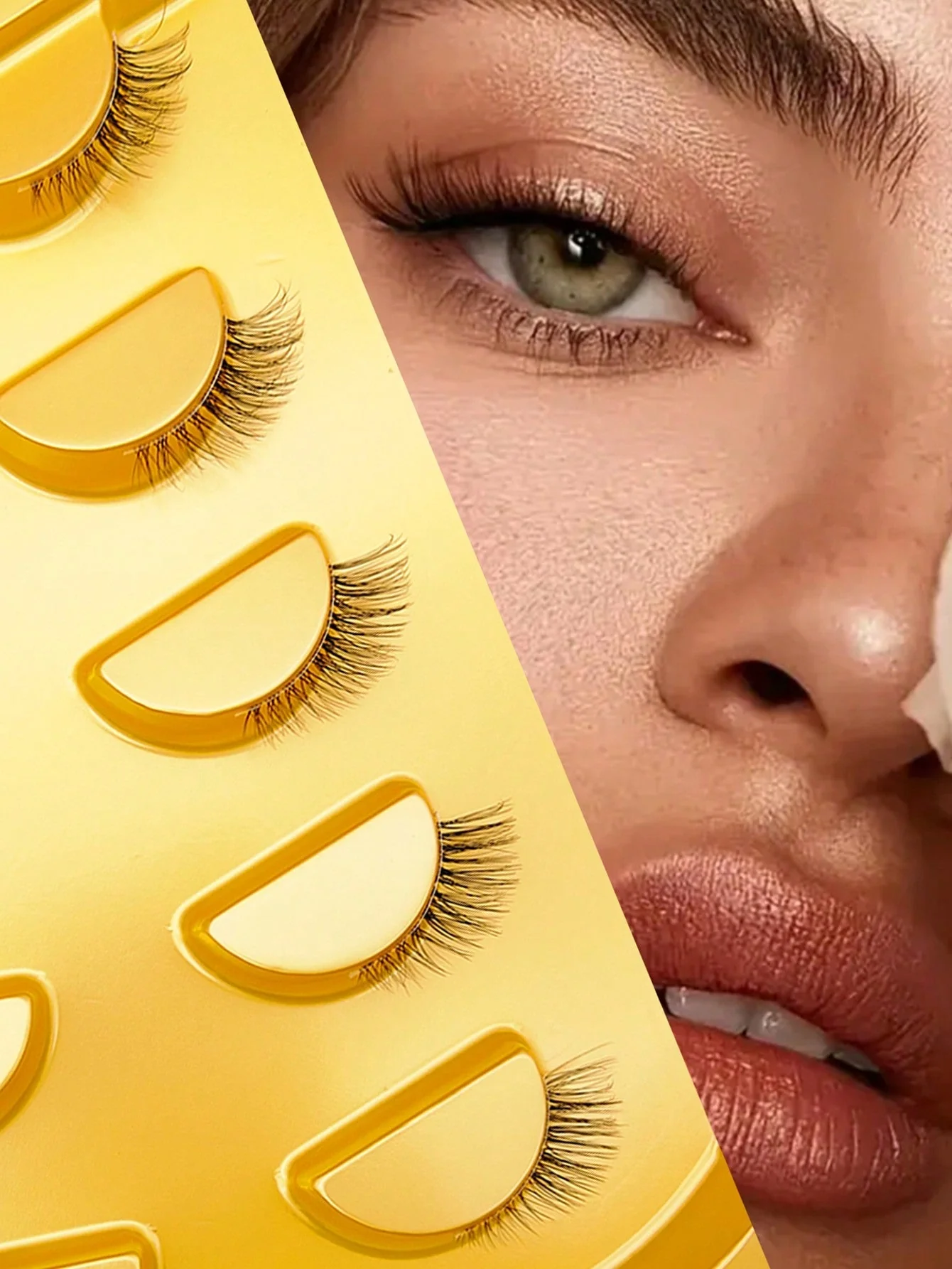 5 Pairs Half-Eye False Eyelashes, Strip Eyelashes, 5-10mm Length, D Curl, Lengthening False Eyelashes