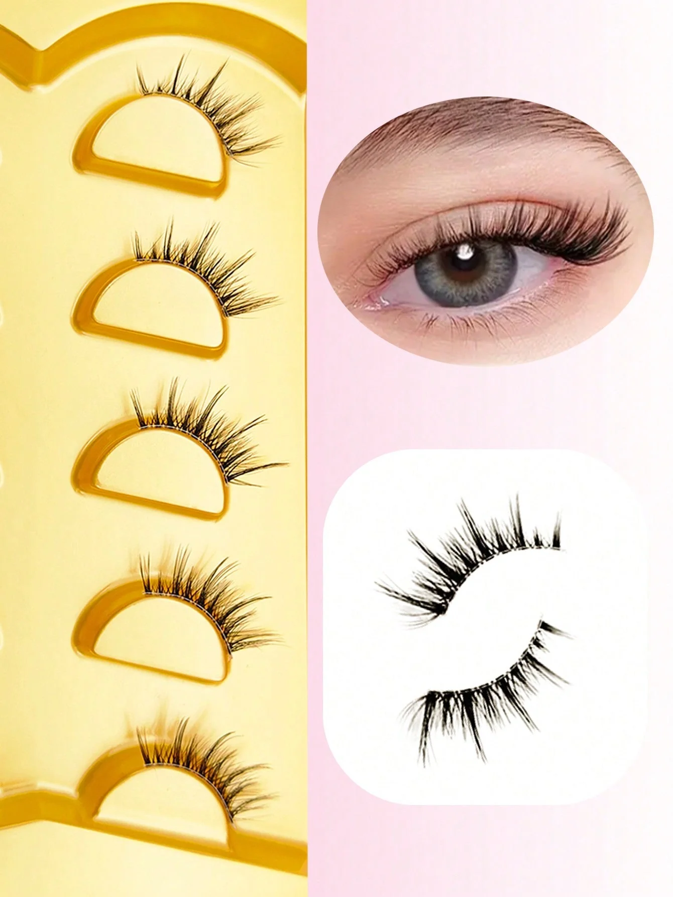5 Pairs Half-Eye False Eyelashes, Strip Eyelashes, 5-10mm Length, D Curl, Lengthening False Eyelashes - Image 5