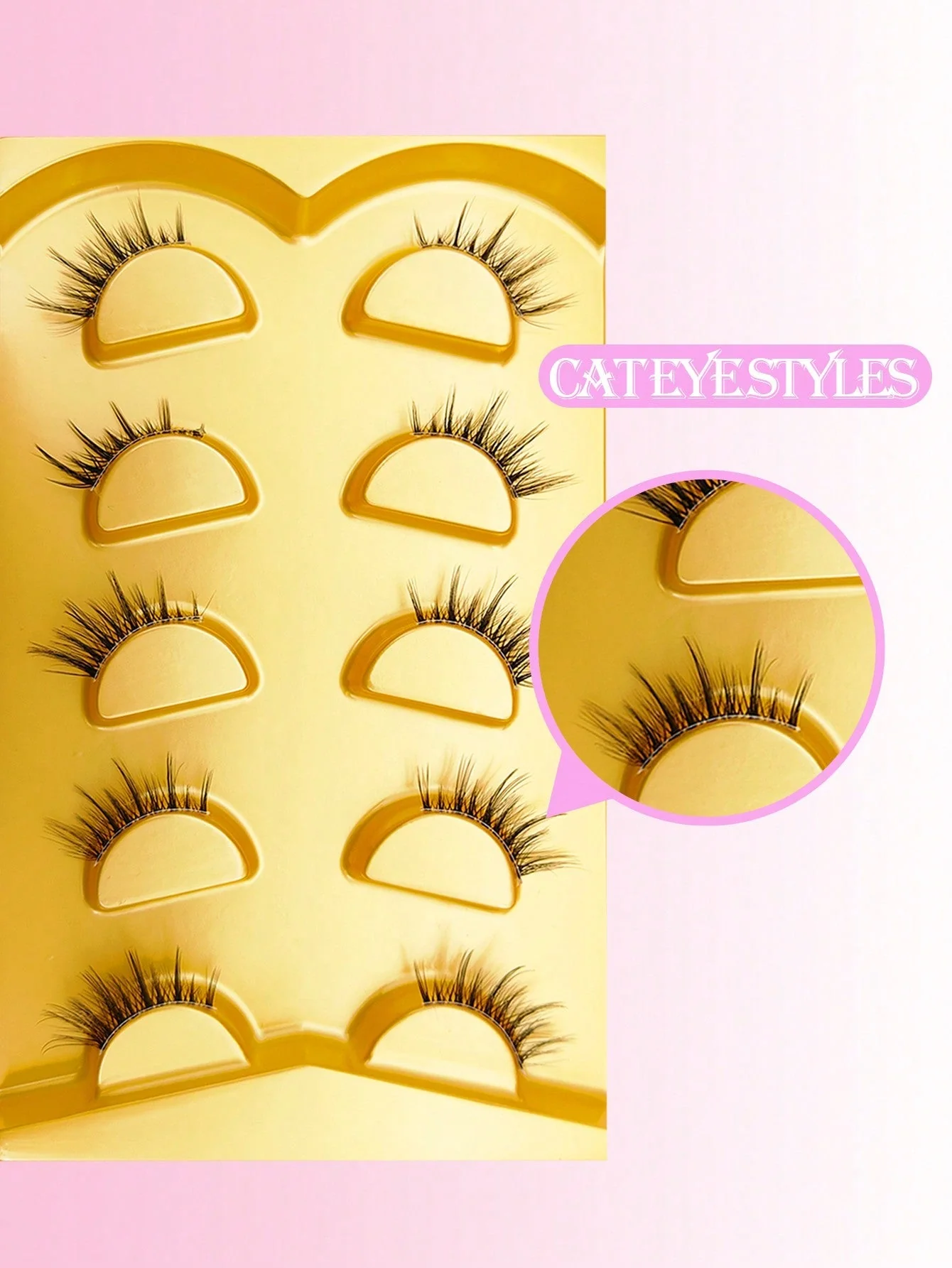 5 Pairs Half-Eye False Eyelashes, Strip Eyelashes, 5-10mm Length, D Curl, Lengthening False Eyelashes - Image 6
