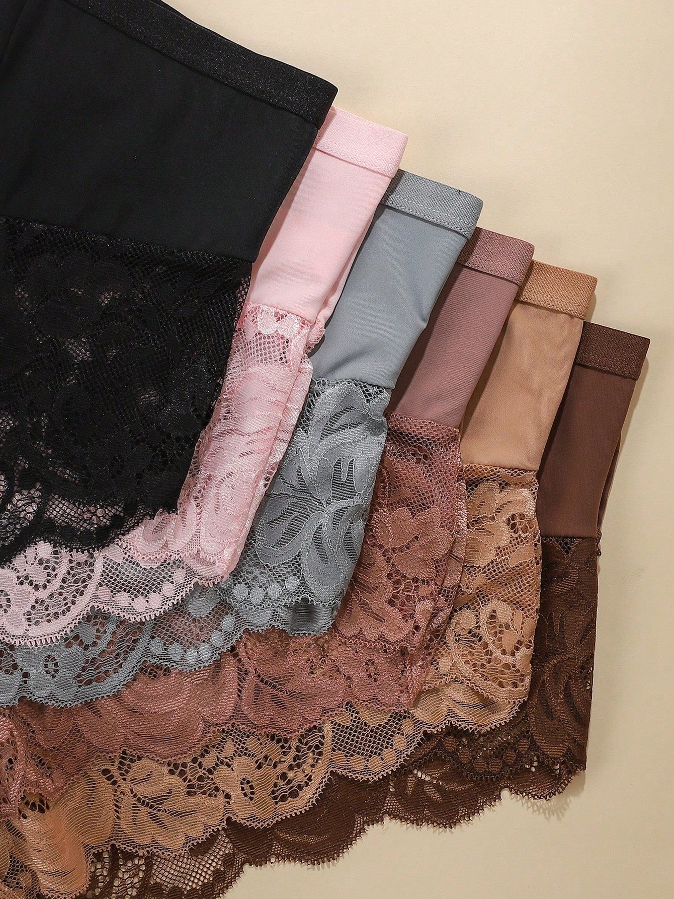6pcs Pack - Plus Size Women's Breathable Comfortable Lace Patchwork Sexy Bikini Panties - Image 3