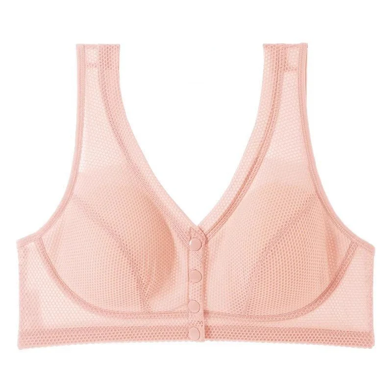 A-type thin front-opening mother breastfeeding bra without steel ring large size FD