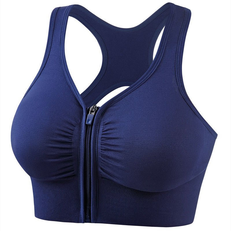 Active Hollow | Front Zipper Shockproof Sports Bra Hollow Back - Image 3