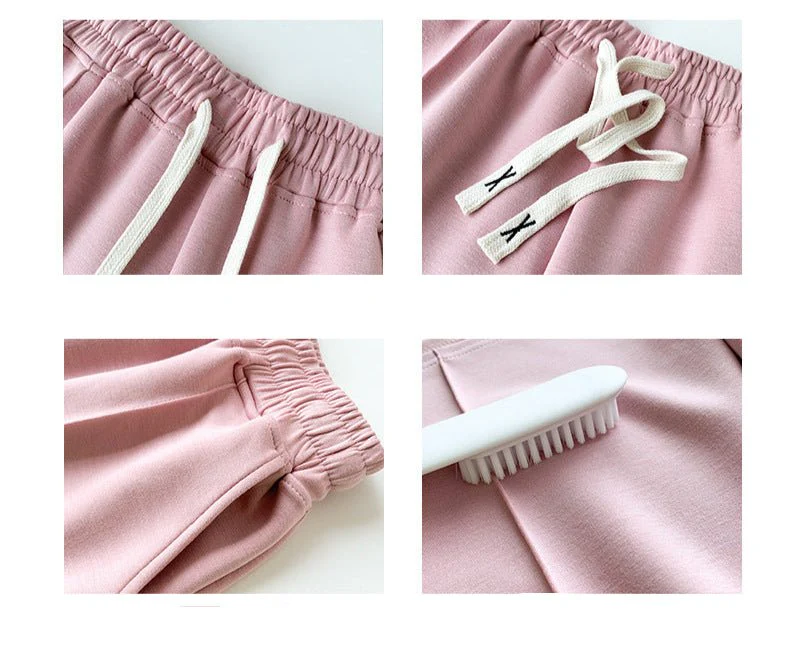 Air cotton pink sports shorts girls wear casual pants in summer, loose and versatile running wide-leg pants tide - Image 2