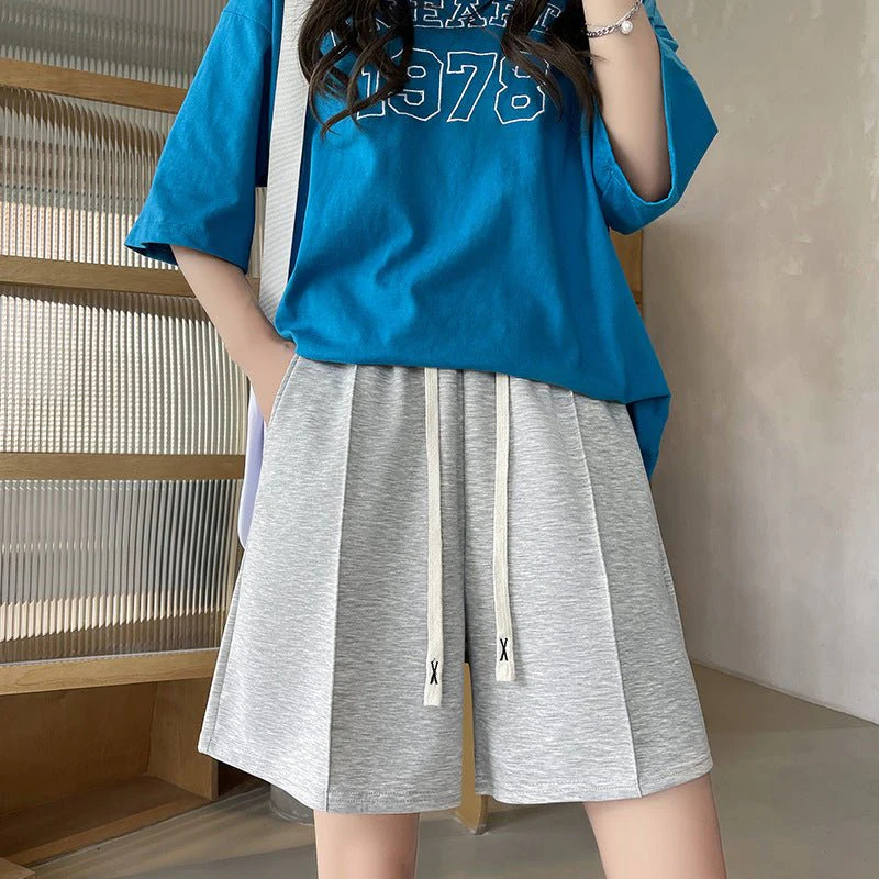 Air cotton pink sports shorts girls wear casual pants in summer, loose and versatile running wide-leg pants tide - Image 6