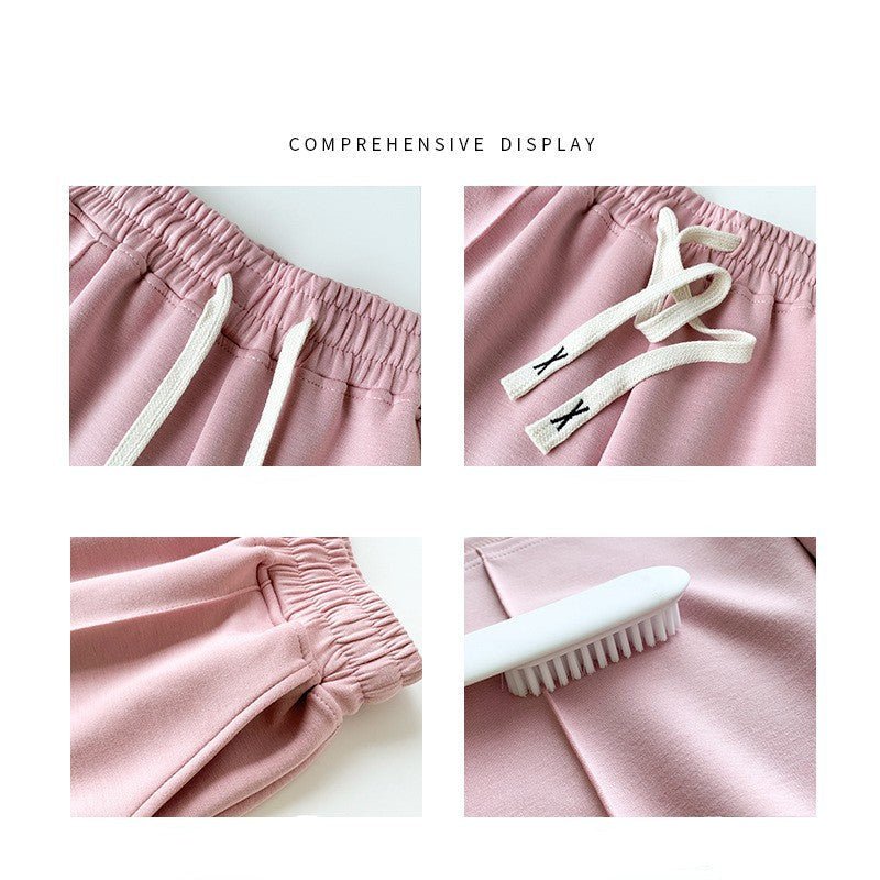 Air cotton sports shorts women's summer thin casual loose high-waisted wide-leg pants slim straight five-point medium pants - Image 3