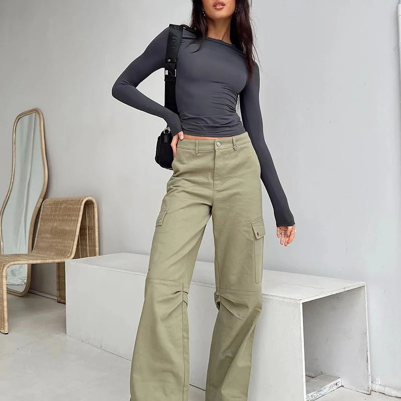 All-match irregular slim-fitting bottoming top T-shirt round neck solid color slim-fitting long sleeve FD - Image 13