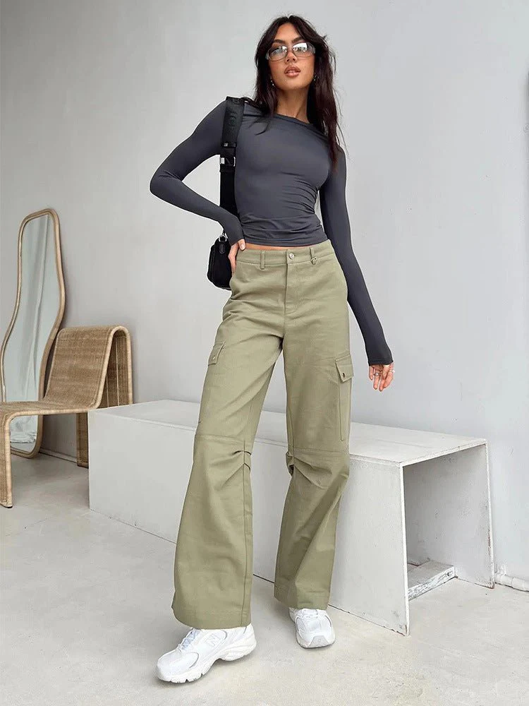 All-match irregular slim-fitting bottoming top T-shirt round neck solid color slim-fitting long sleeve FD - Image 3
