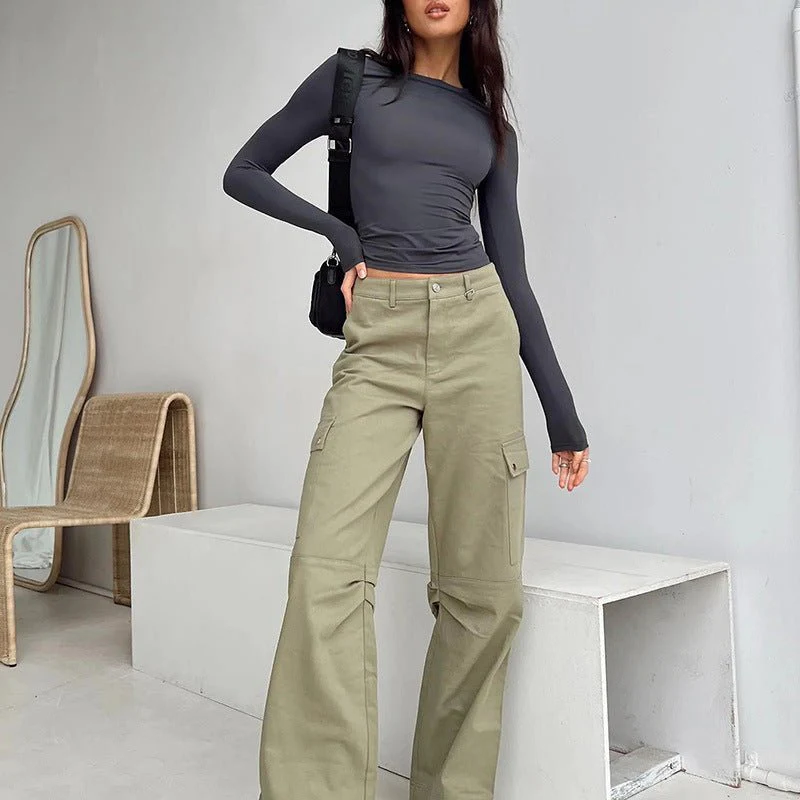 All-match irregular slim-fitting bottoming top T-shirt round neck solid color slim-fitting long sleeve FD - Image 7