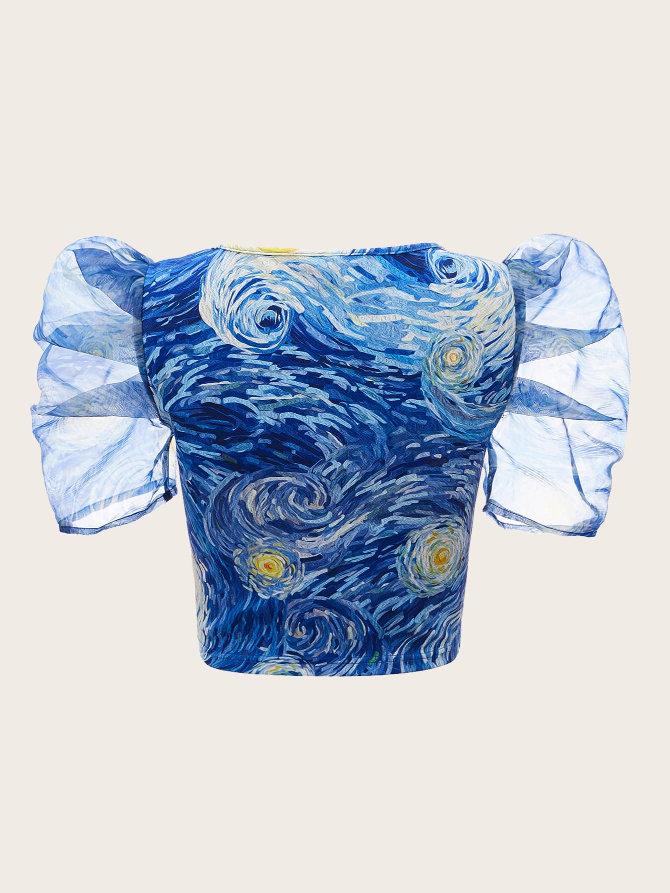 Allover Print Puff Sleeve Blouse - Image 10