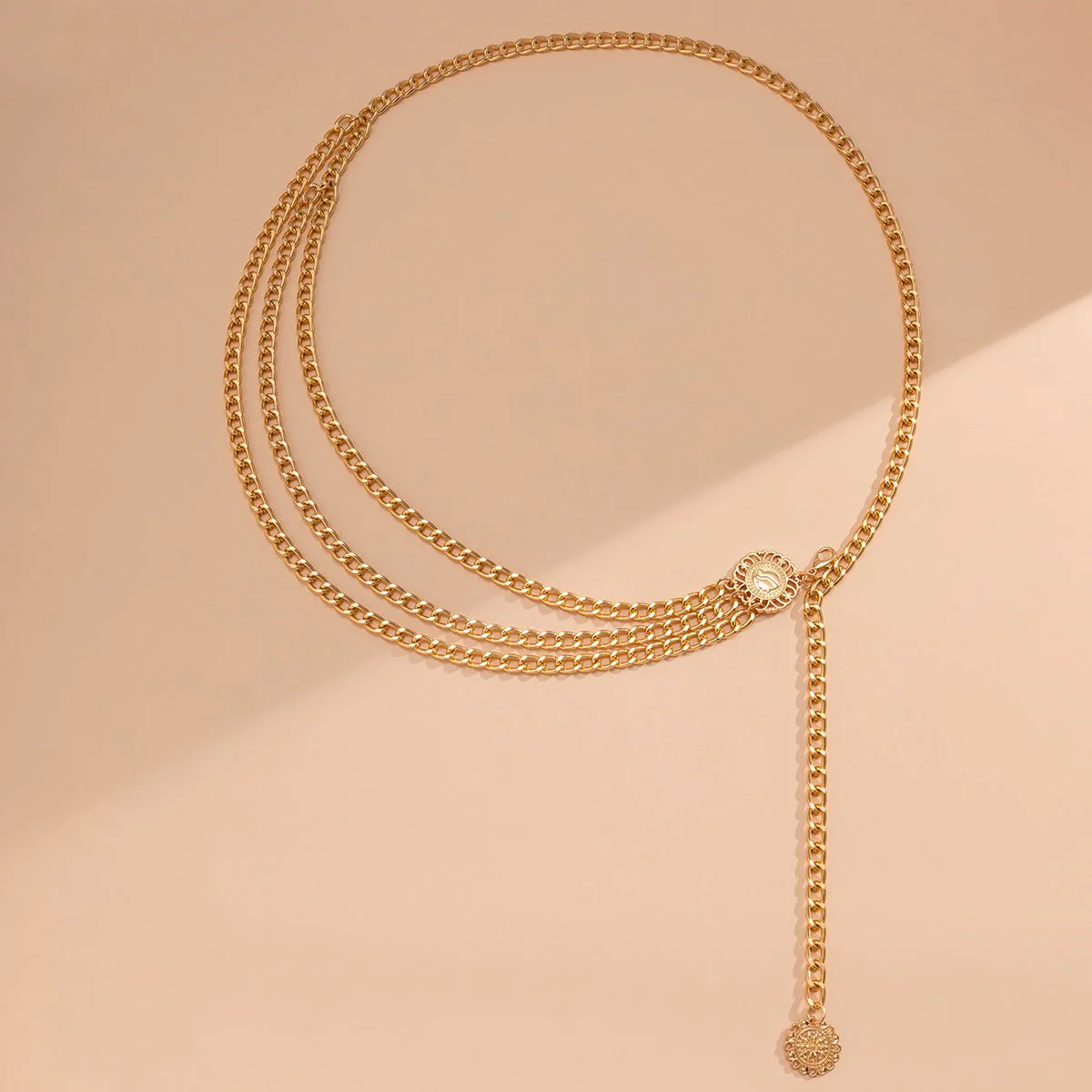 Alloy multi-layer exaggerated body chain queen portrait retro street waist chain FD - Image 14